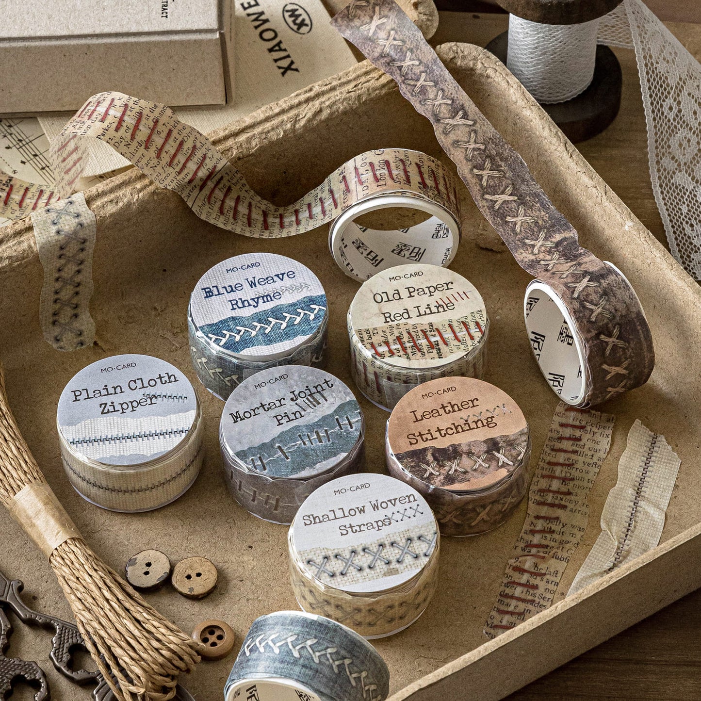 Vintage Torn Washi Tape Set