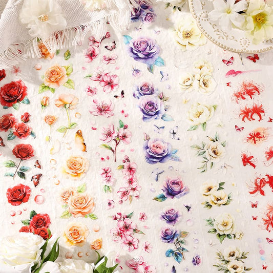 4 PCS Floral Theme PET Tapes