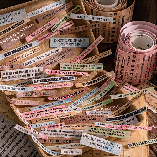 Typography Die-Cut Washi Tape