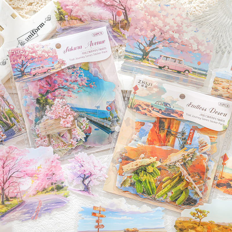 15PCS Scenery Series Sticker Pack