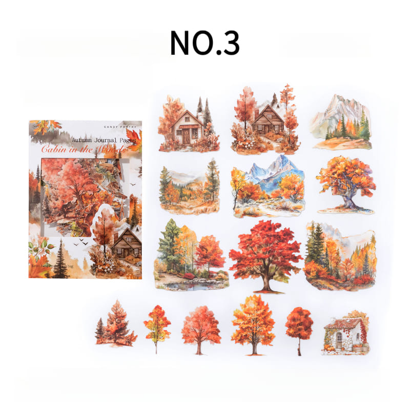 Cottage autumn hard card sticker