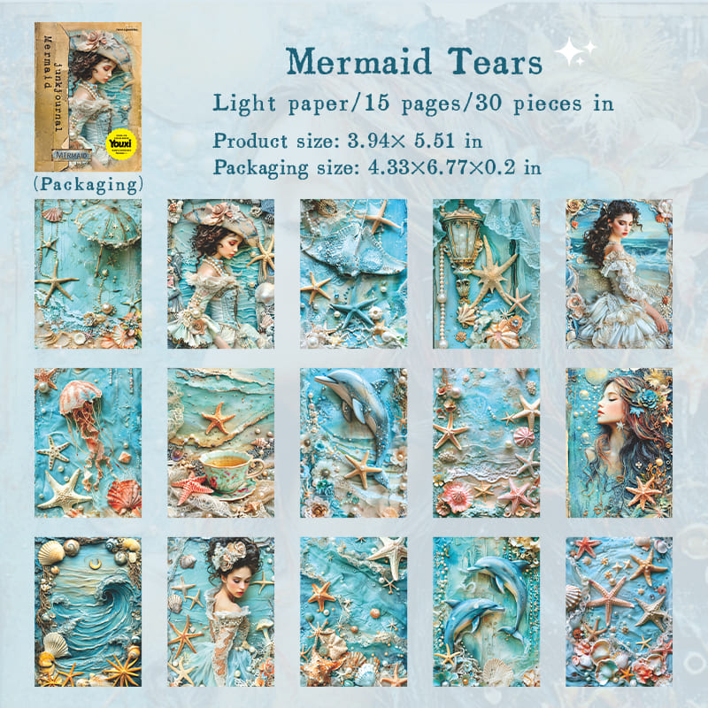 Mermaid Theme Scrapbook Paper
