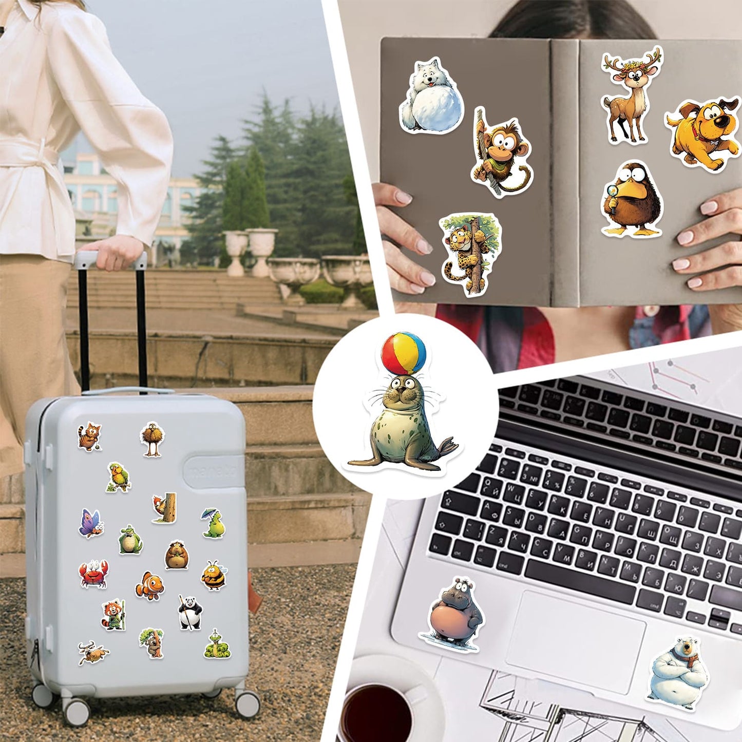 50PCS Cartoon Animal Sticker Pack