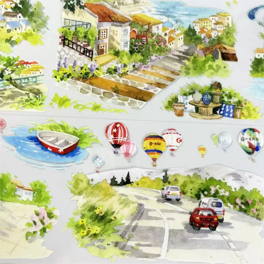 One Cycle Balloons Over the Village Scenic PET Tape