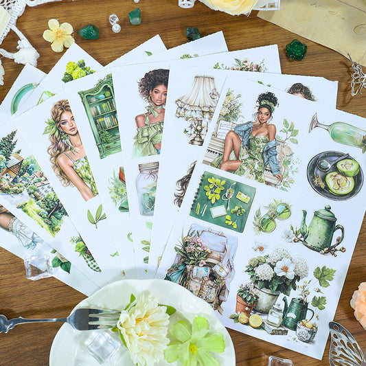 Green-Themed Sticker BooK