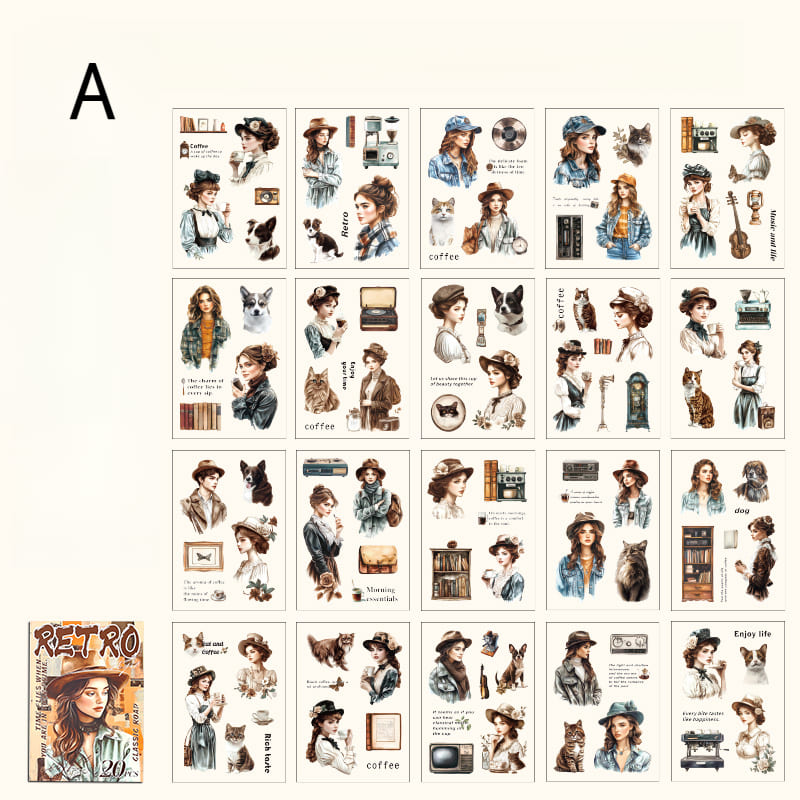 Vintage Character Sticker Book
