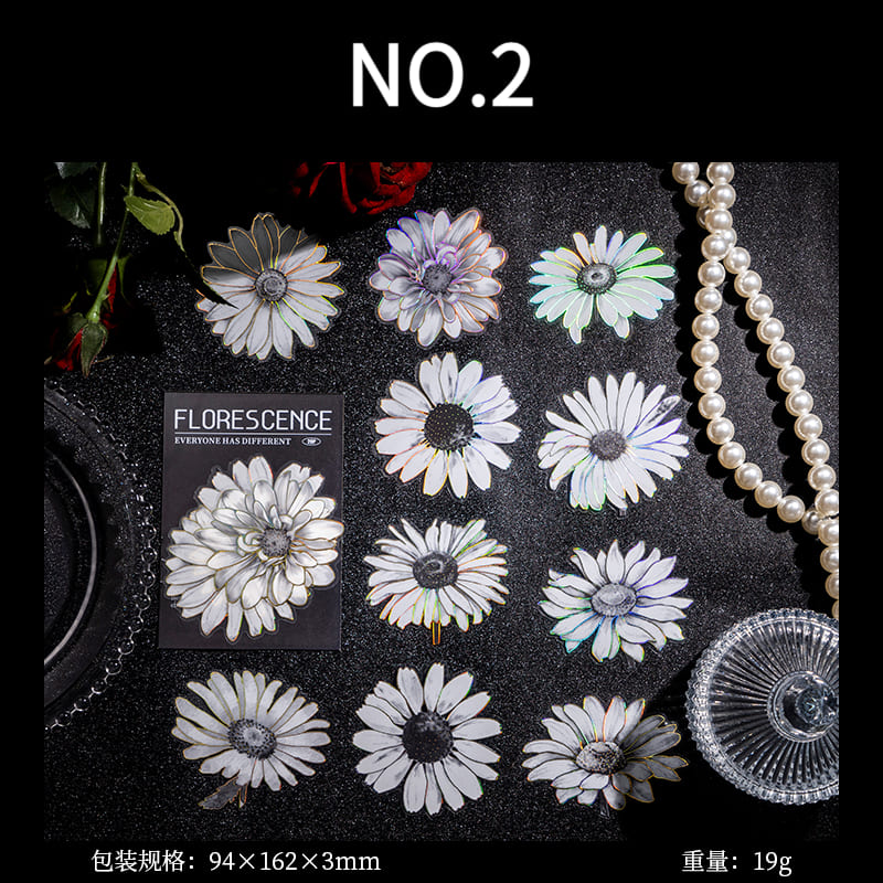White Flower Stickers