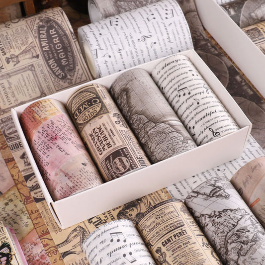 4-Pack Vintage Newspaper Washi Tape