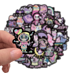 50PCS Gothic Dark Purple Sticker Pack