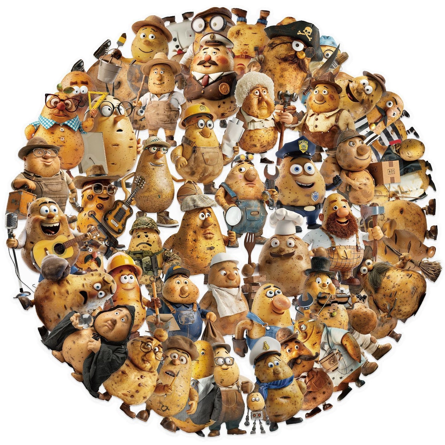 50PCS Potato Person Sticker Pack