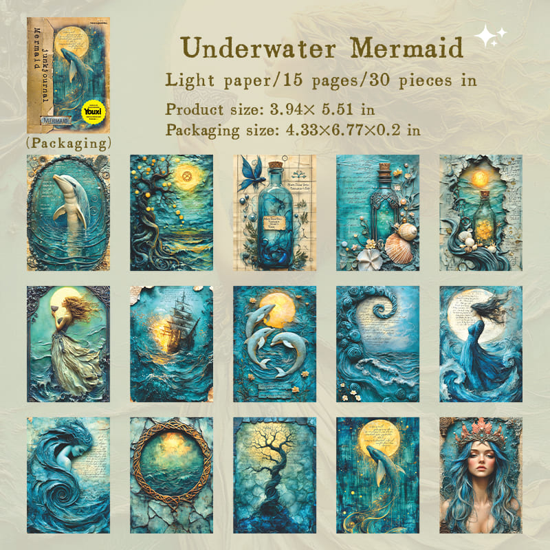 Mermaid Theme Scrapbook Paper