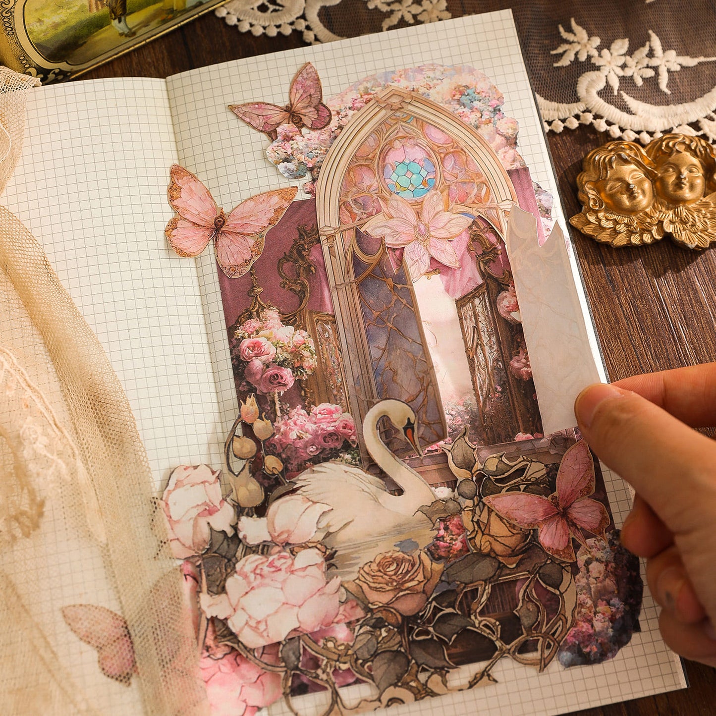 60PCS Vintage Box-Style Scrapbook Paper