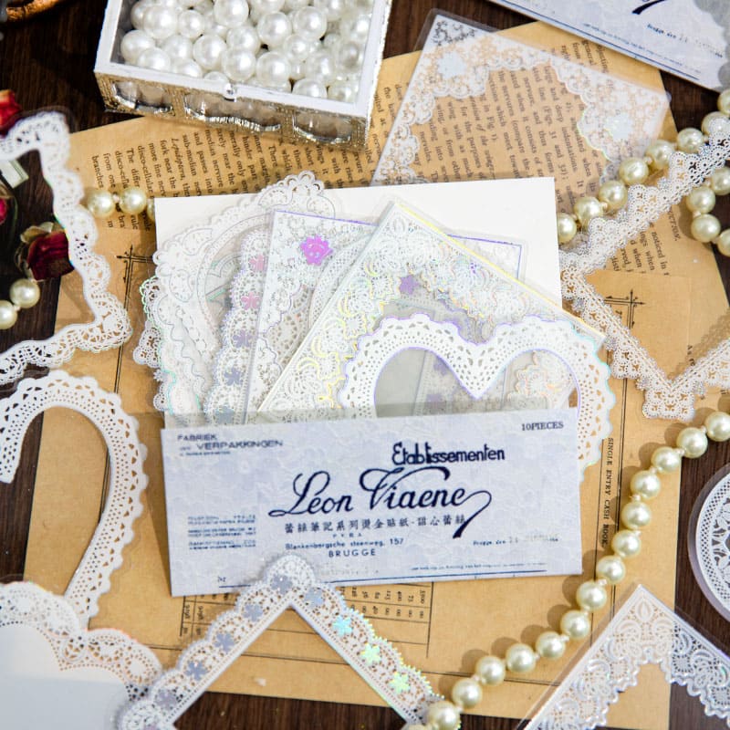 Lace Gold Foil Stickers
