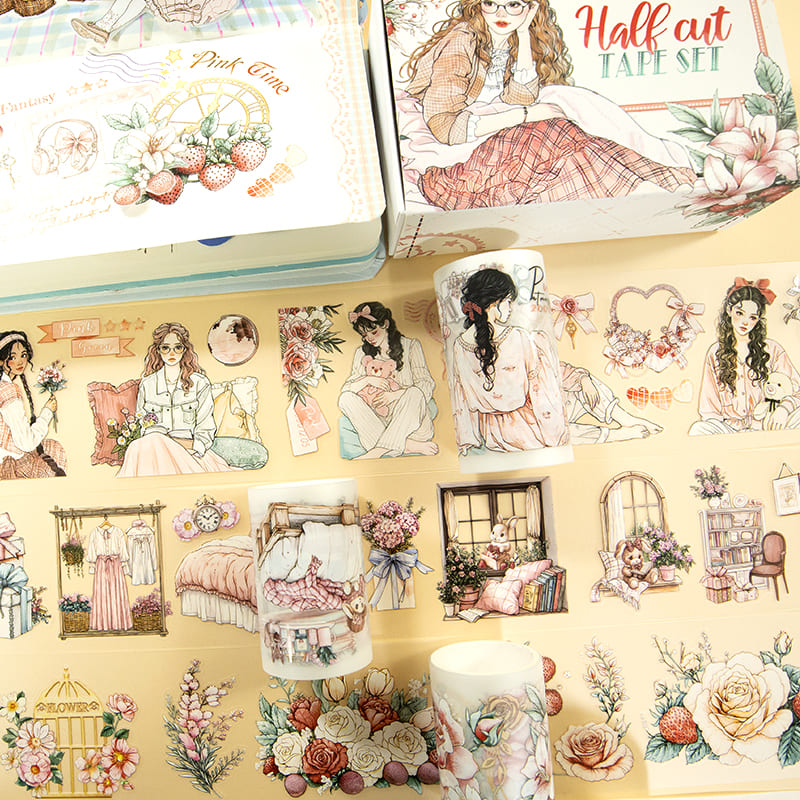 4PCS Warm Home Series PET/Washi Tape Set