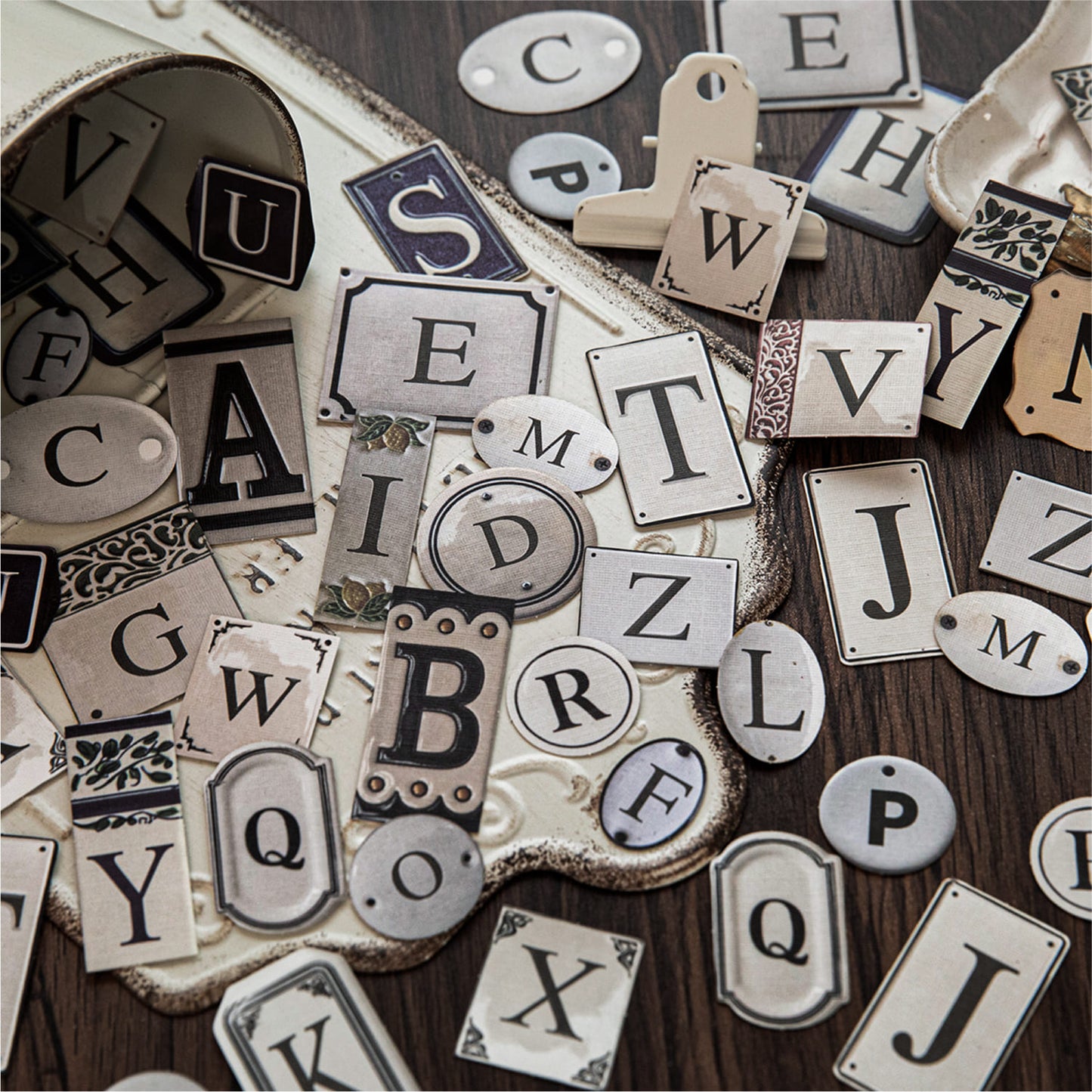 Vintage Alphabet Sticker Pack