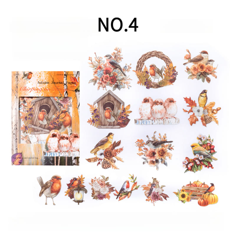 Bird autumn hard card sticker