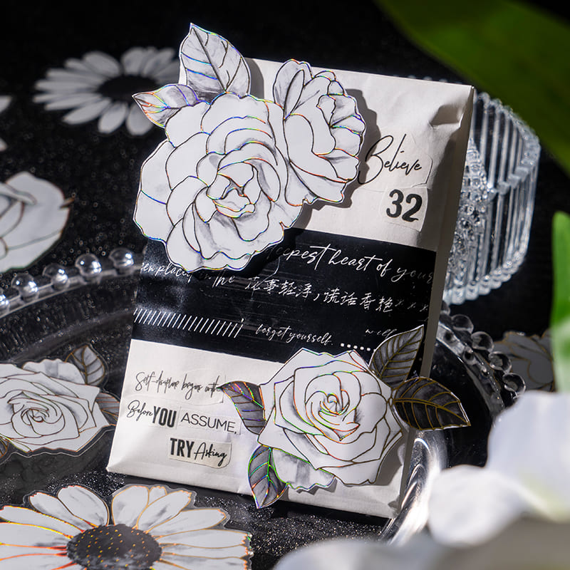 White Flower Stickers