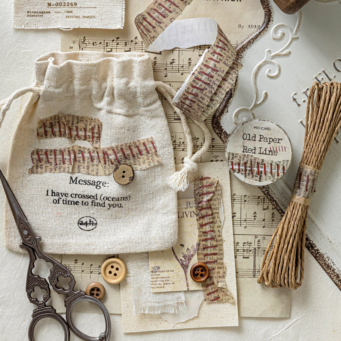 Vintage Torn Washi Tape Set