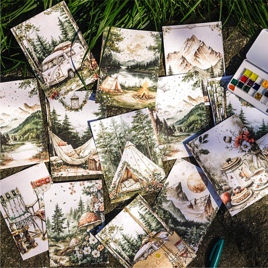 30PCS Nature Theme Scrapbook Paper