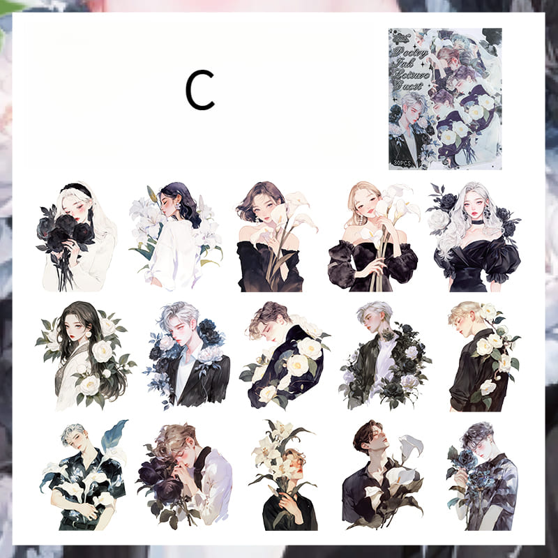 Flower And Character Sticker Pack