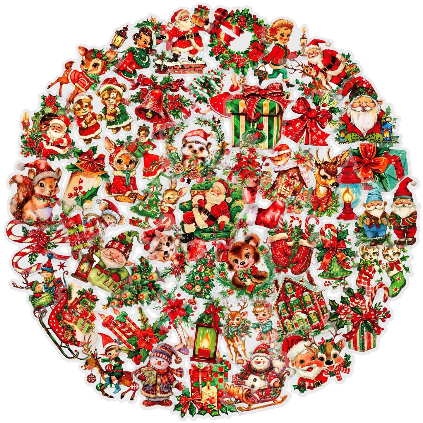 Christmas stickers pack – 50PCS festive journaling set