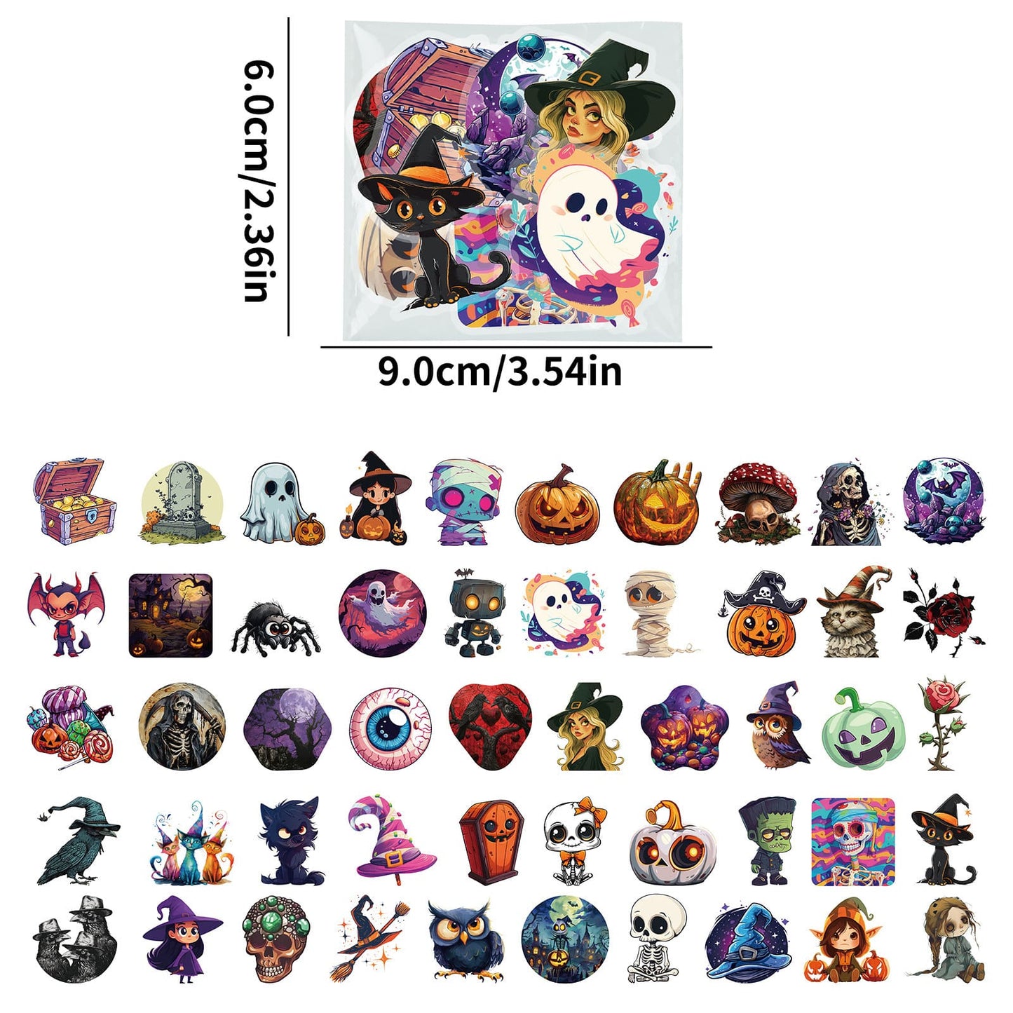 50PCS Halloween Stickers