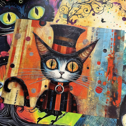 Skeleton Witch Scrapbook Paper