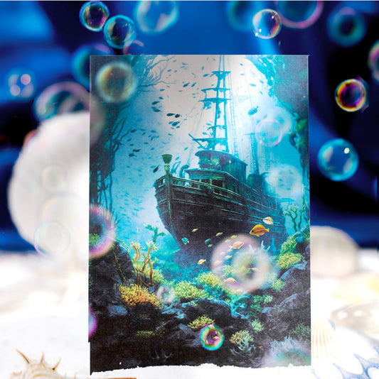 Underwater Ruins-themed scrapbook paper