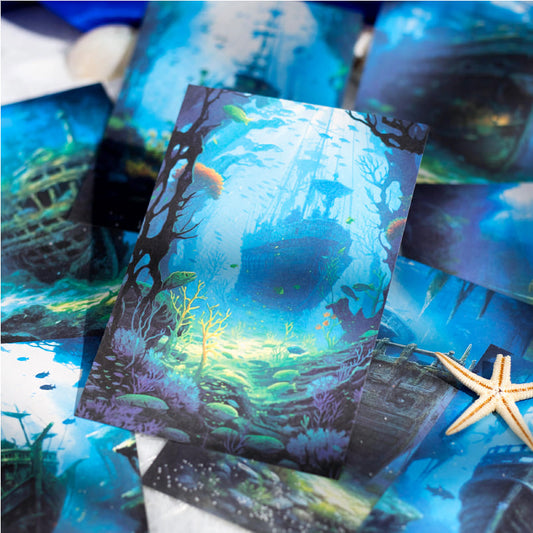 Underwater Ruins-themed scrapbook paper