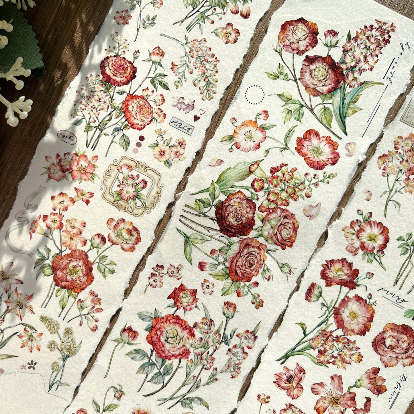 6cm*5m Die-Cut Red Flower Tape