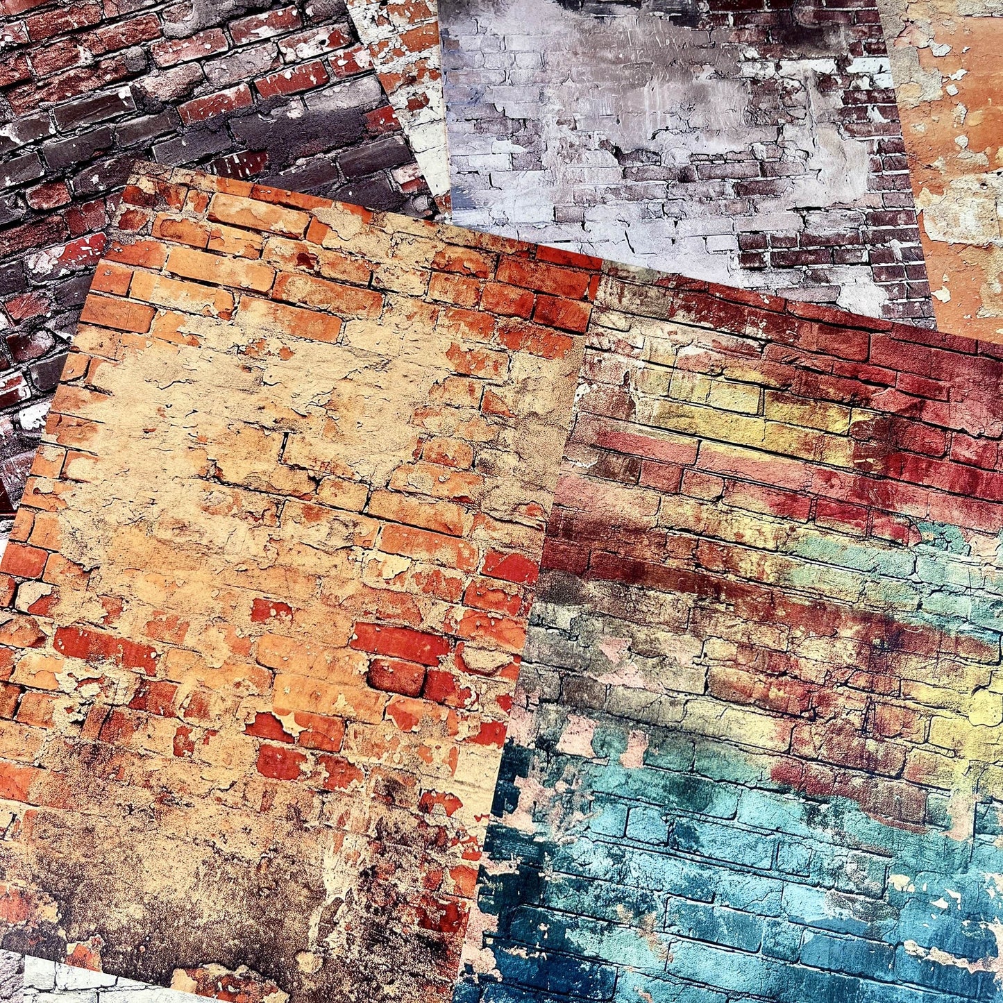Mottled Brick Wall Scrapbook Paper