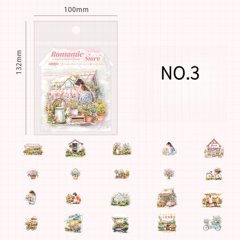 20PCS Romantic Shop Series Stickers