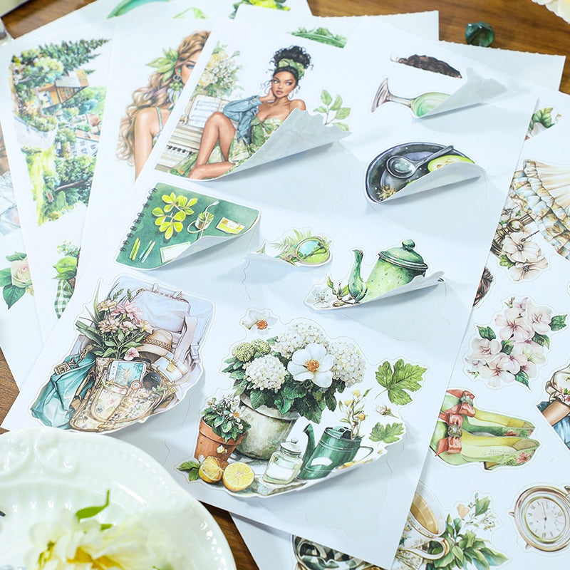 Green-Themed Sticker BooK