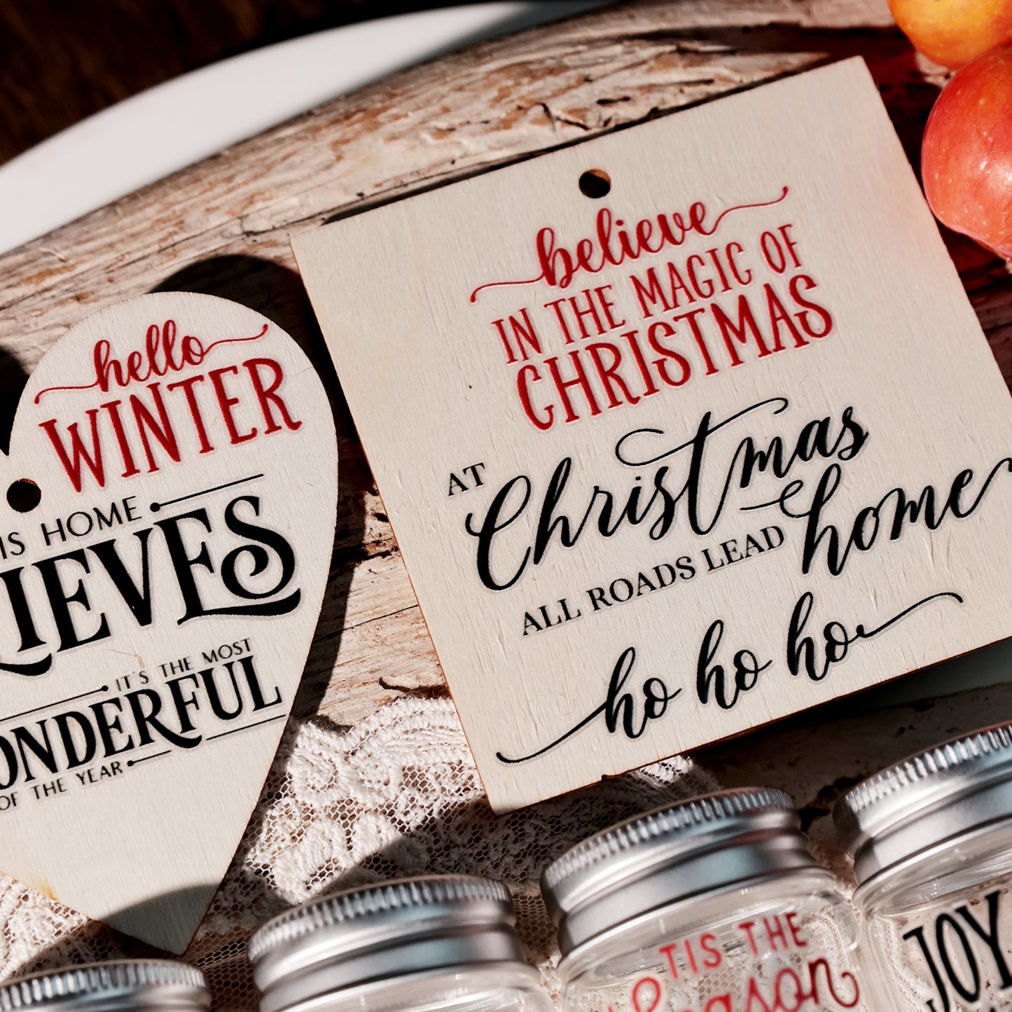 2PCS Christmas Phrase Transfer Stickers