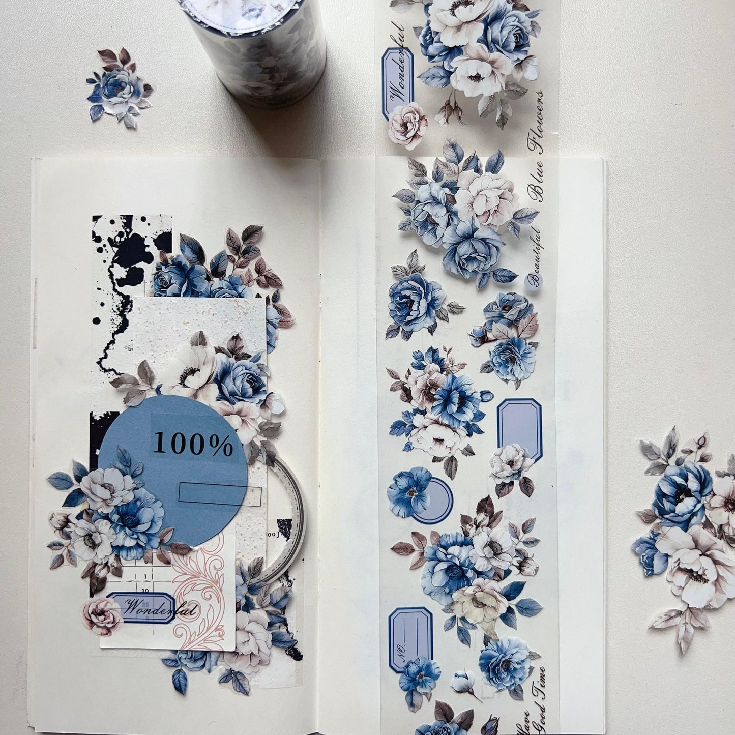 Blue Floral PET Tape