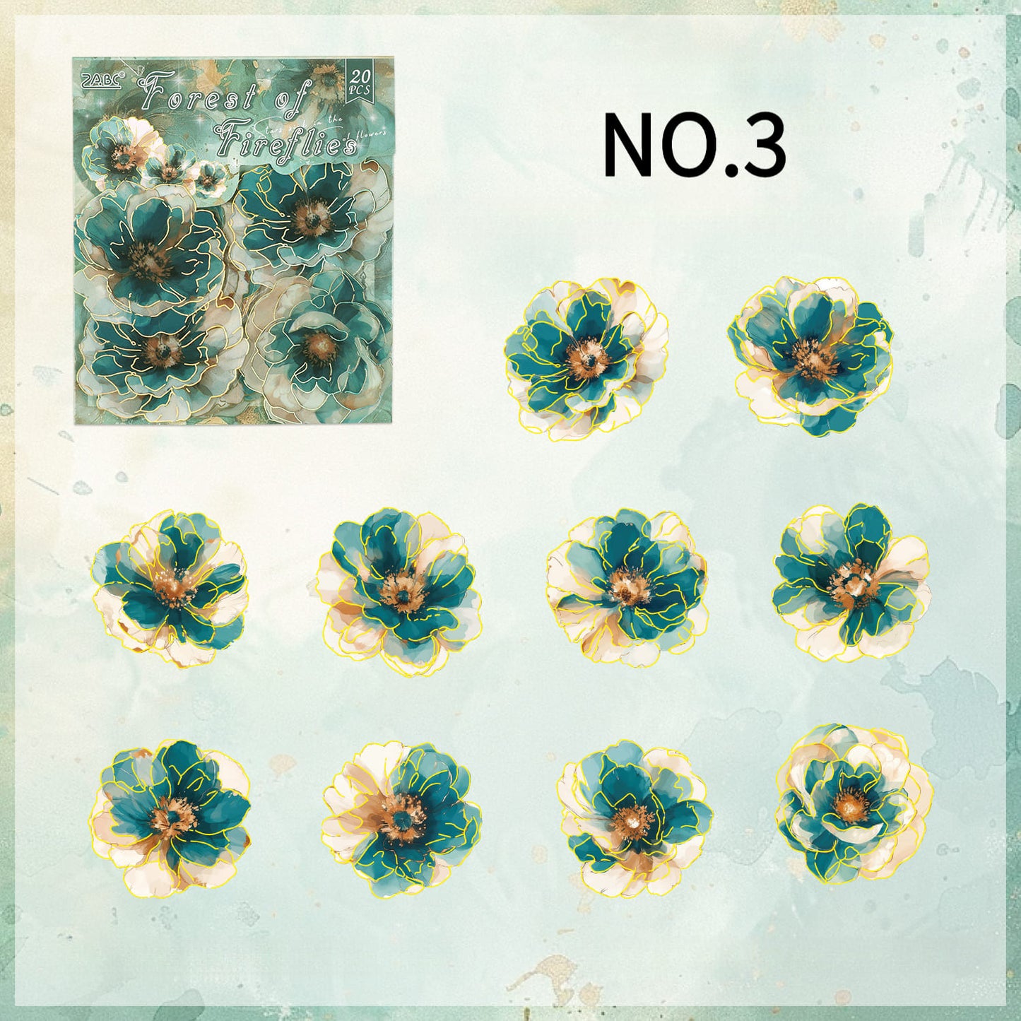 Holographic Foil Flower PET Stickers