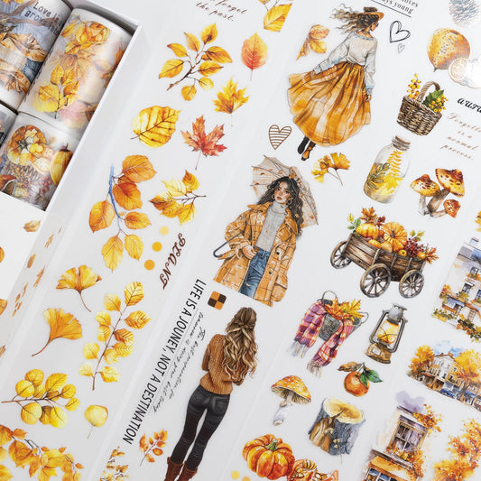 4PCS Autumn Series PET Tape-2