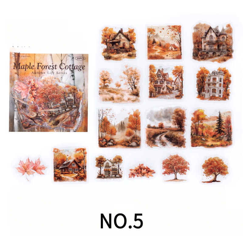 Maple cabin PET sticker – Autumn Lifestyle