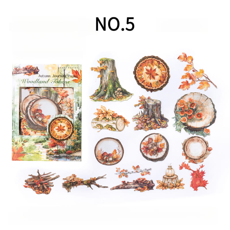 Tree autumn hard card sticker