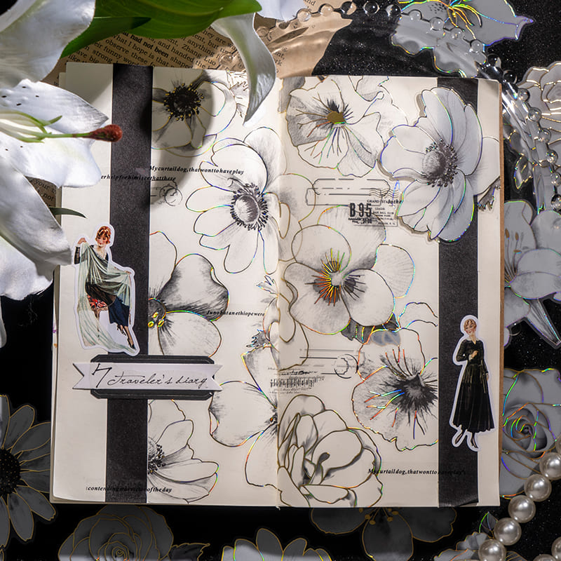 White Flower Stickers