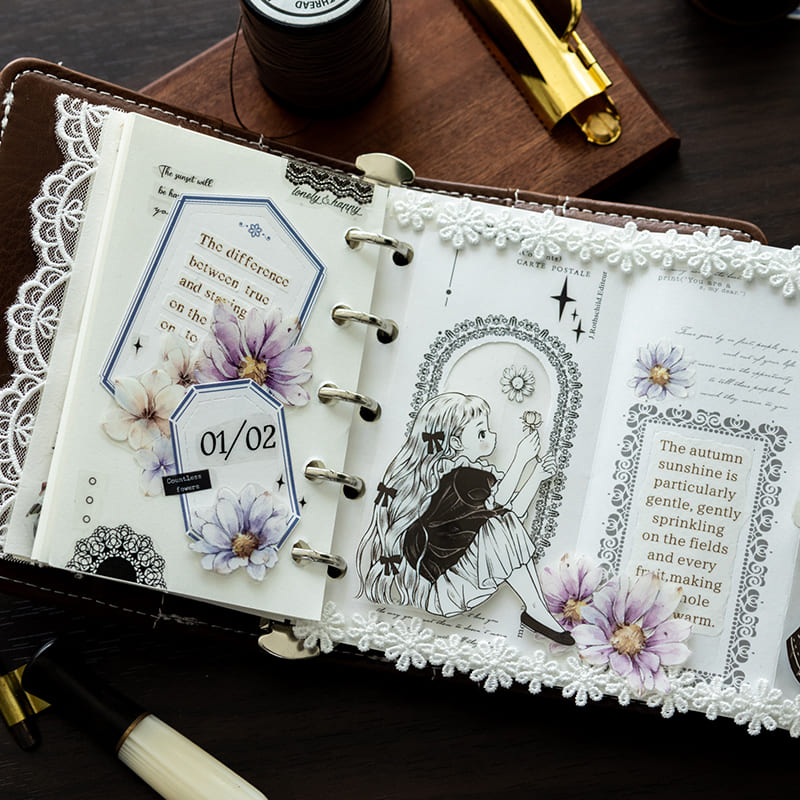 Floral Border Tear-off Sticky Note Pad