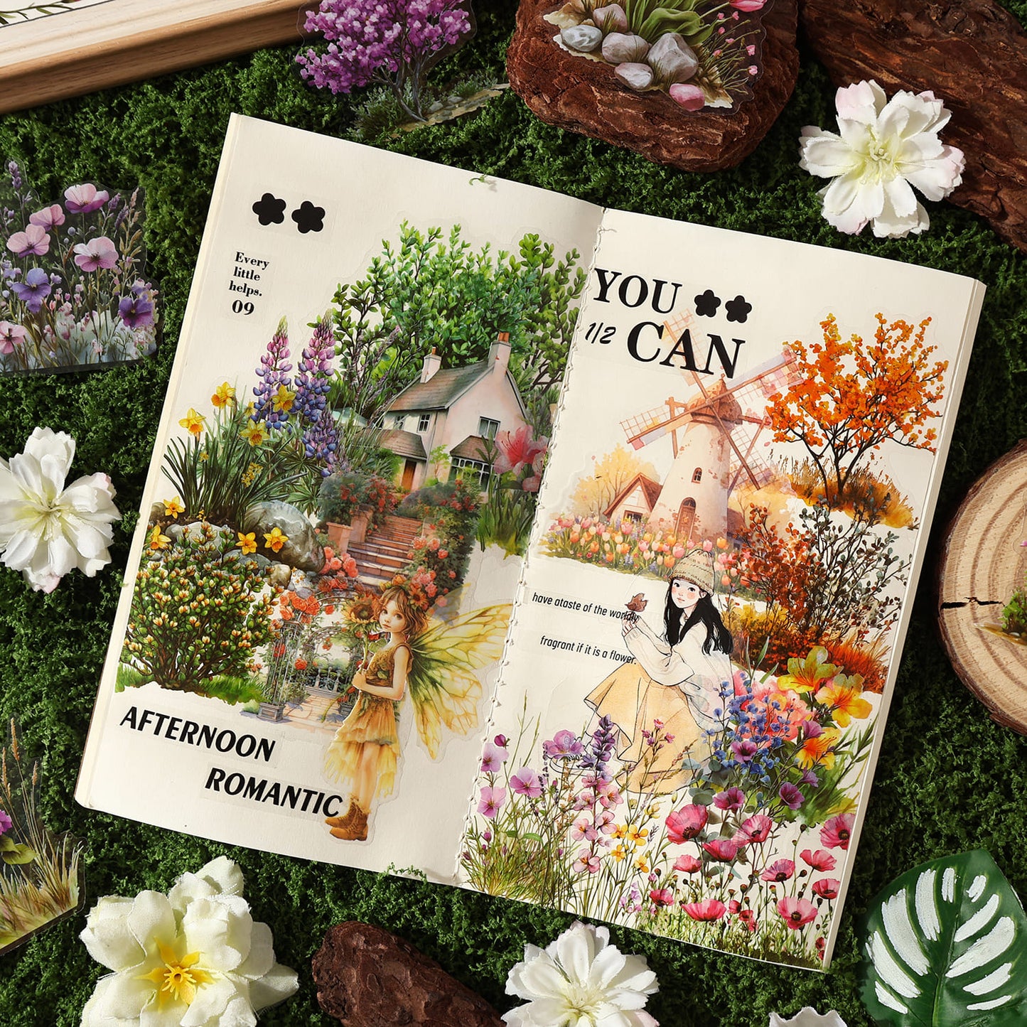 40pcs Floral Theme Sticker