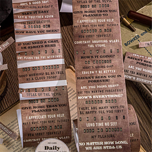 Typography Die-Cut Washi Tape