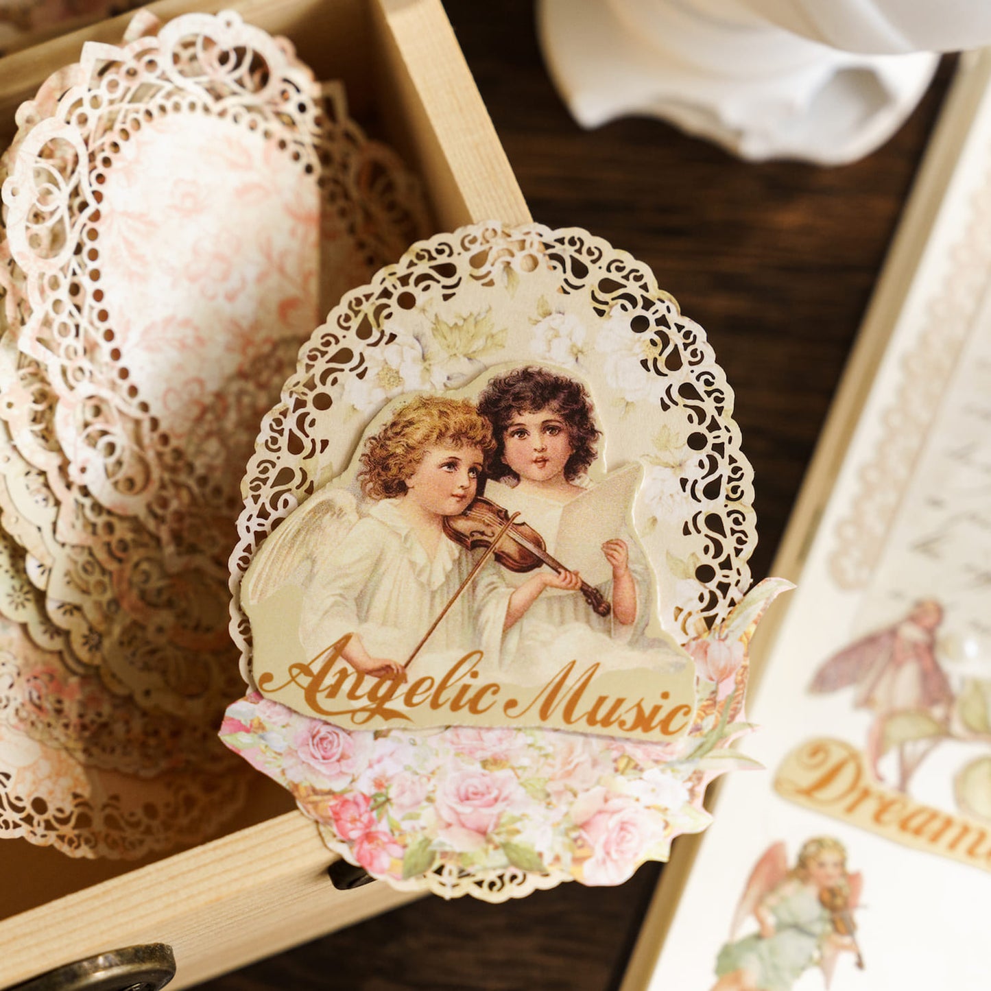 Hollow-Out Vintage Floral Paper