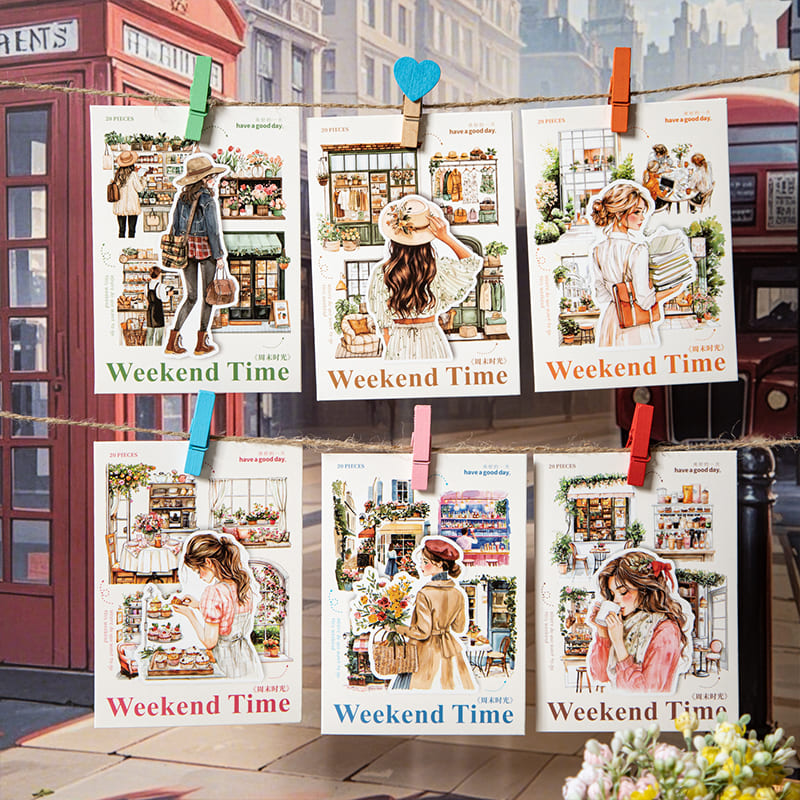 20PCS Weekend Vibes Series Stickers