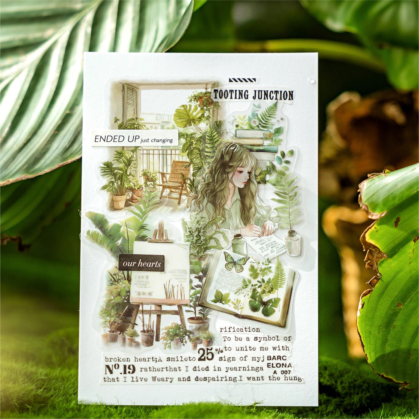 Plant And Girl Theme Stickers