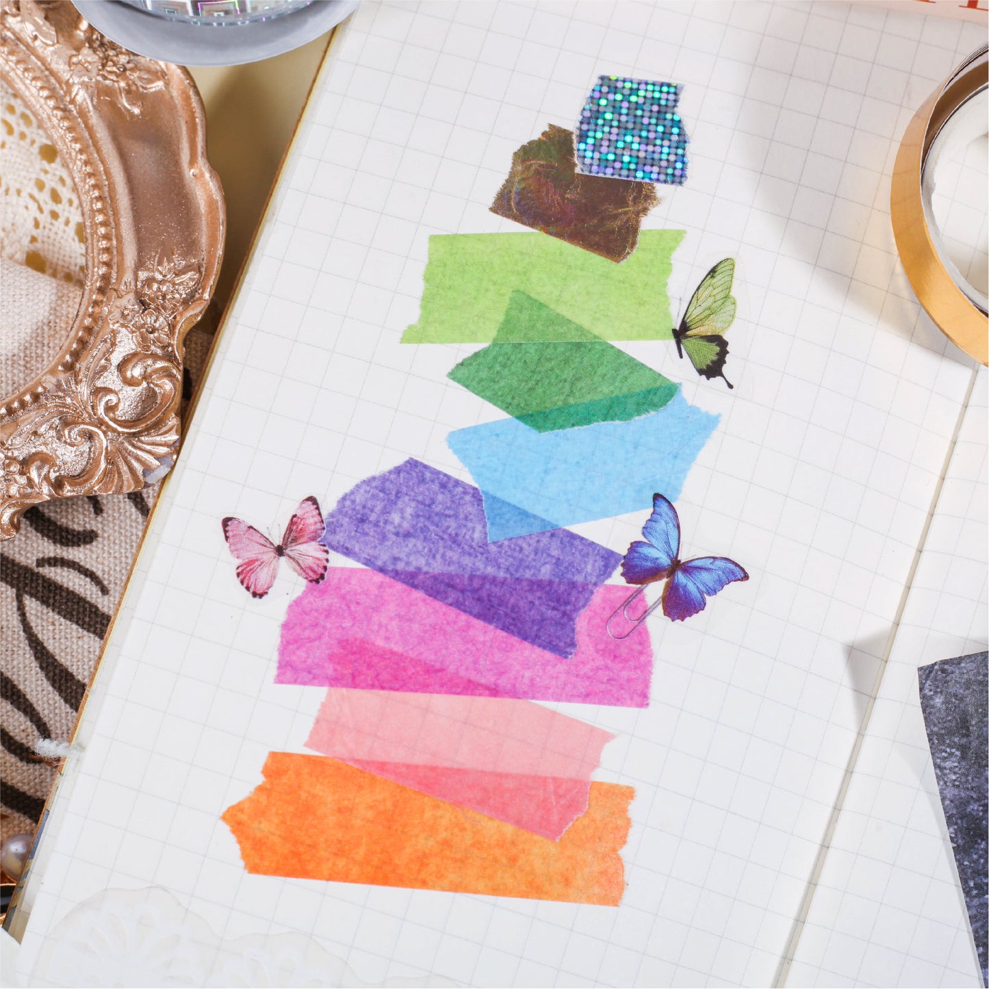 2PCS Solid Color Washi Paper Tape