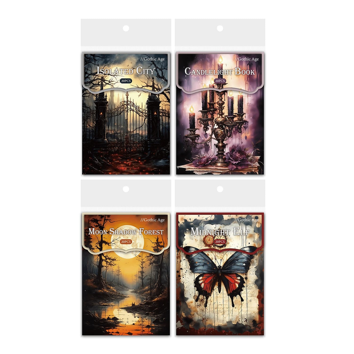 20PCS Gothic Age Scrapbook Paper