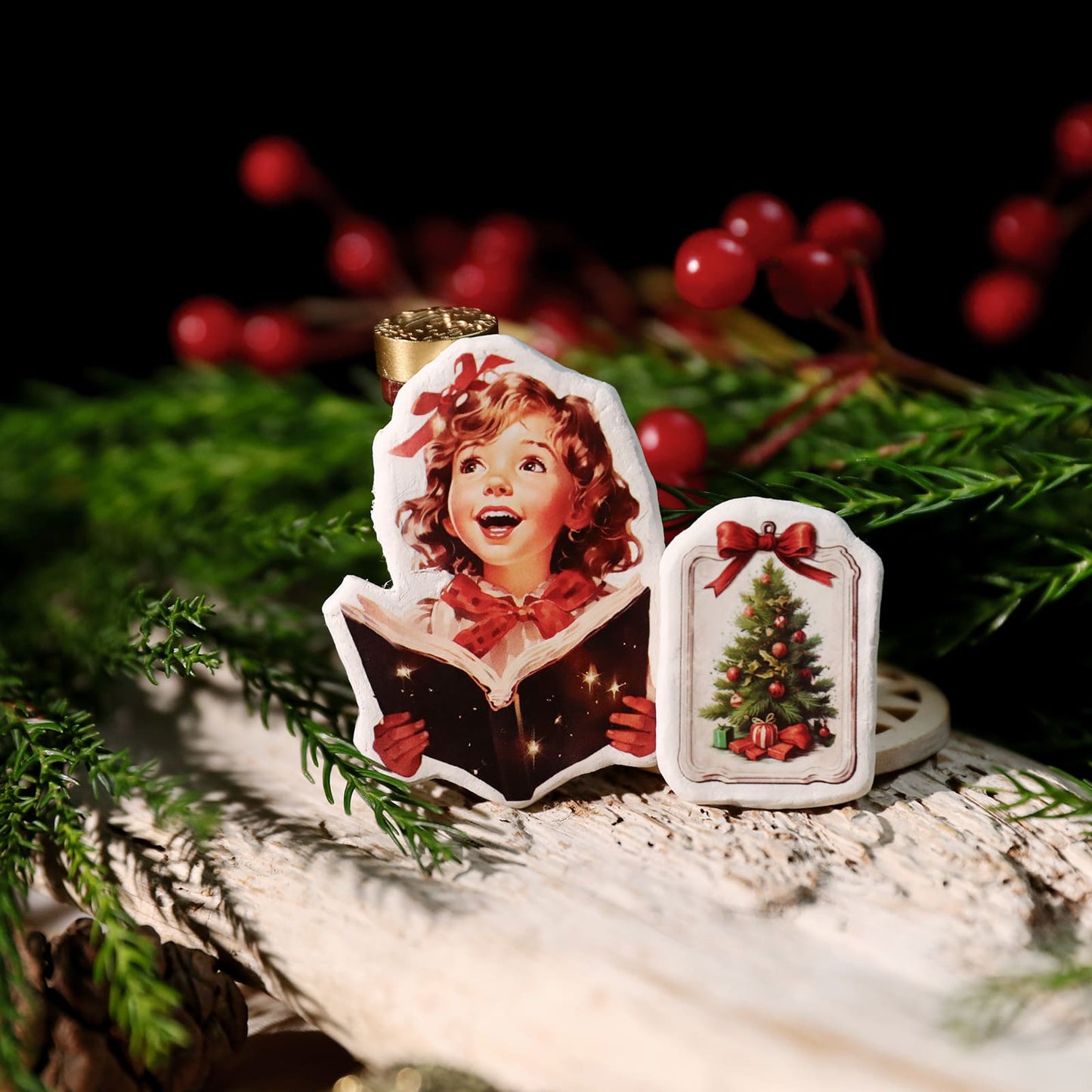 3PCS Retro Christmas Character Transfer Stickers