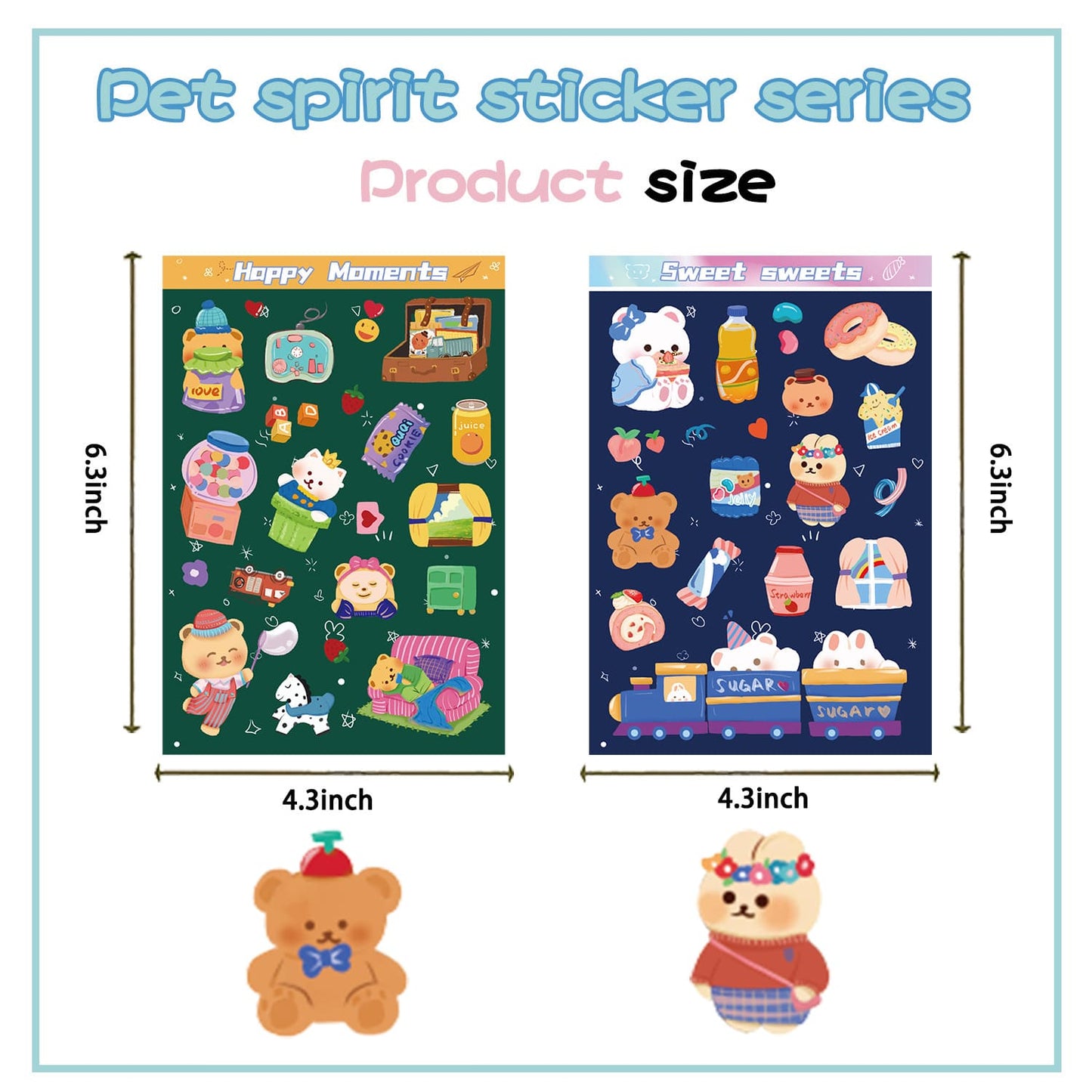 8PCS Bear Life Sticker Pack